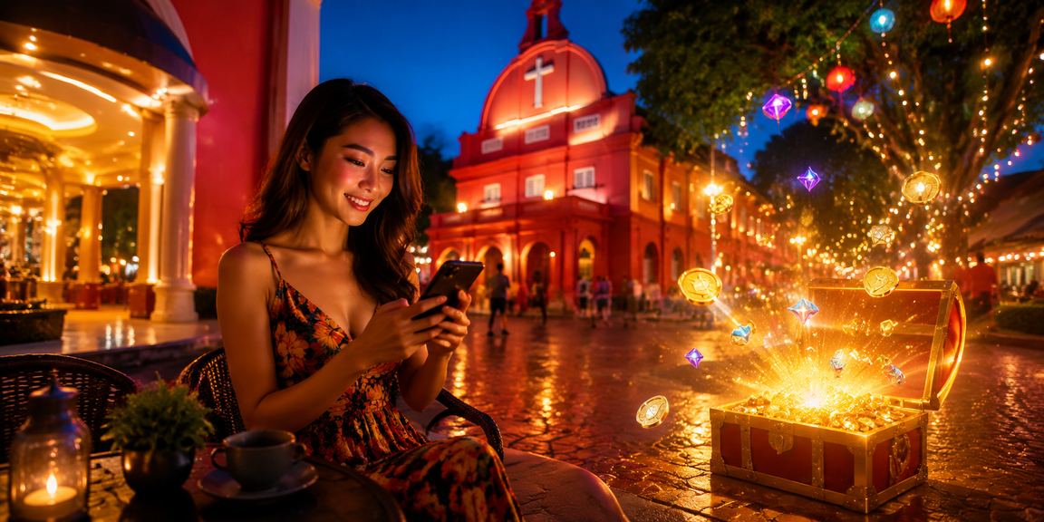 Paparan mudah alih platform kasino yang bersih di Melaka dengan menu navigasi jelas