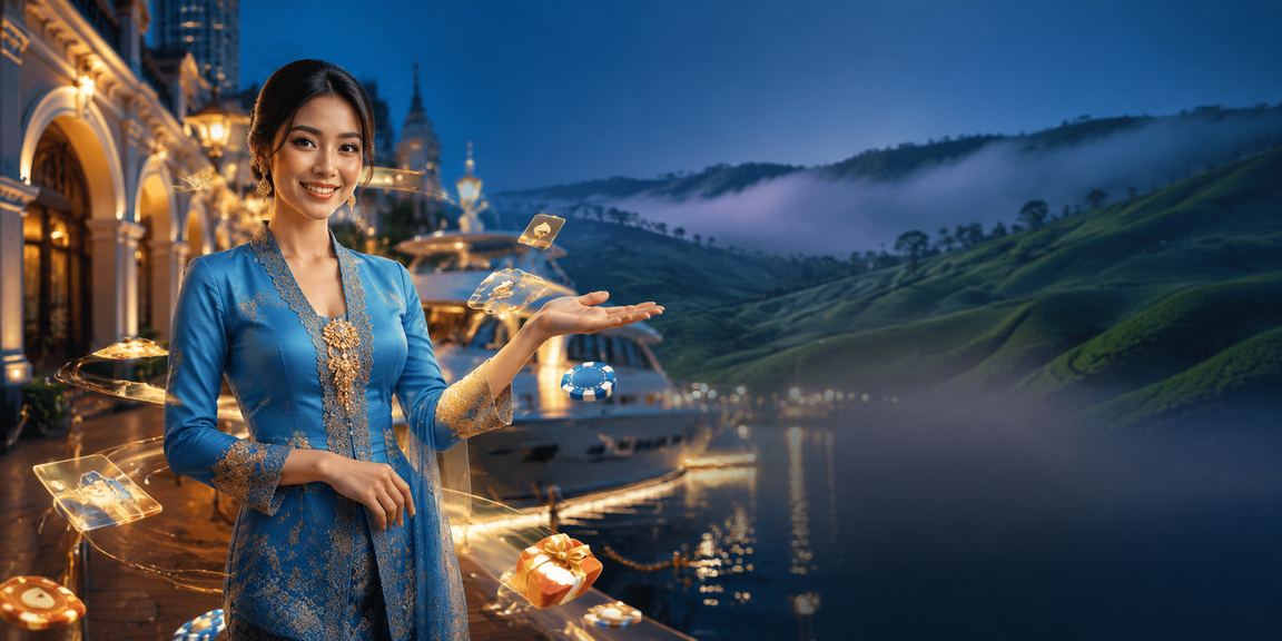 Pengguna wanita berbaju kurung menikmati hiburan kasino dalam talian